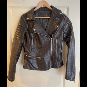 Dark brown moto jacket womens size 8 BlankNYC - new - never worn